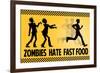 Zombies Hate Fast Food-null-Framed Art Print