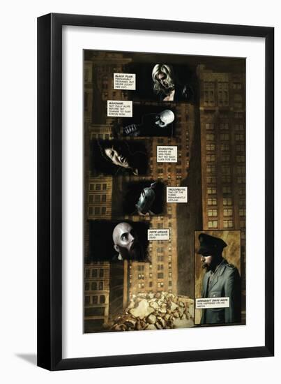 Zombies vs. Robots - Comic Page with Panels-Menton Matthews III-Framed Art Print