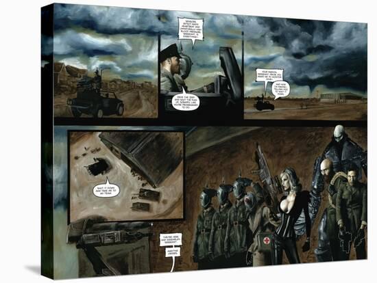 Zombies vs. Robots - Comic Page with Panels-Menton Matthews III-Stretched Canvas