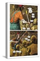 Zombies vs. Robots - Comic Page with Panels-Paul McCaffrey-Stretched Canvas