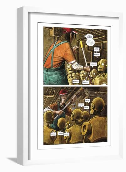 Zombies vs. Robots - Comic Page with Panels-Paul McCaffrey-Framed Art Print