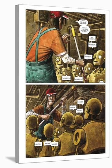 Zombies vs. Robots - Comic Page with Panels-Paul McCaffrey-Stretched Canvas