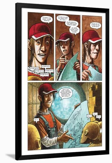 Zombies vs. Robots - Comic Page with Panels-Paul McCaffrey-Framed Art Print