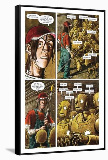 Zombies vs. Robots - Comic Page with Panels-Paul McCaffrey-Framed Stretched Canvas