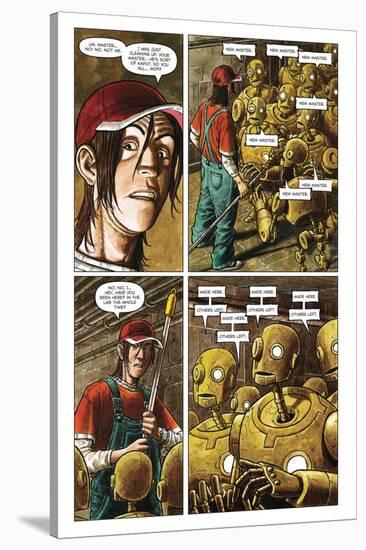 Zombies vs. Robots - Comic Page with Panels-Paul McCaffrey-Stretched Canvas