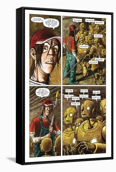 Zombies vs. Robots - Comic Page with Panels-Paul McCaffrey-Framed Stretched Canvas