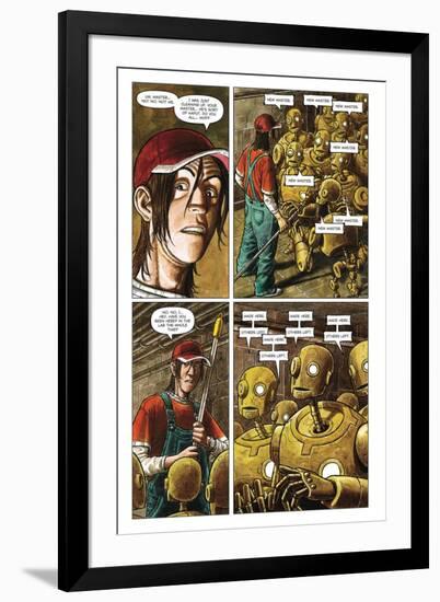 Zombies vs. Robots - Comic Page with Panels-Paul McCaffrey-Framed Art Print