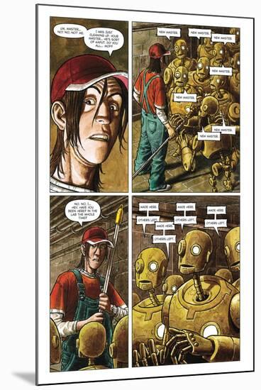 Zombies vs. Robots - Comic Page with Panels-Paul McCaffrey-Mounted Art Print