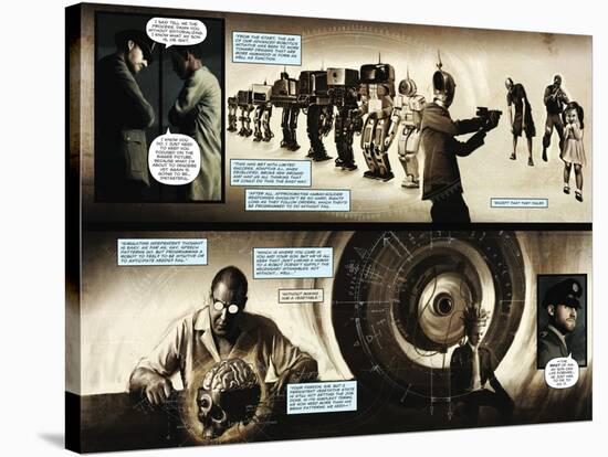 Zombies vs. Robots - Comic Page with Panels-Menton Matthews III-Stretched Canvas