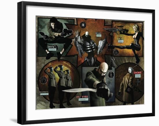 Zombies vs. Robots - Comic Page with Panels-Menton Matthews III-Framed Art Print