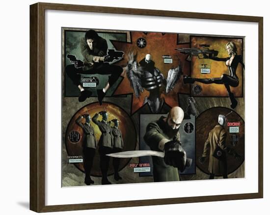 Zombies vs. Robots - Comic Page with Panels-Menton Matthews III-Framed Art Print