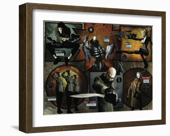 Zombies vs. Robots - Comic Page with Panels-Menton Matthews III-Framed Art Print