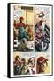 Zombies vs. Robots - Comic Page with Panels-Paul McCaffrey-Framed Stretched Canvas