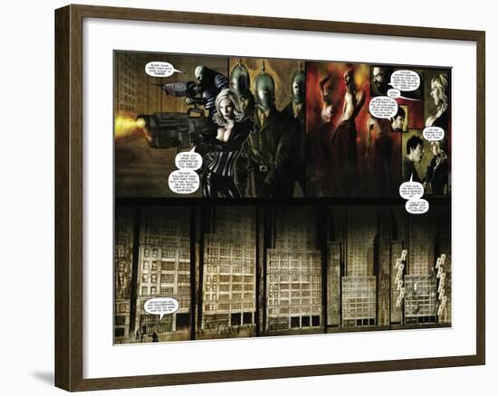 Zombies vs. Robots - Comic Page with Panels-Menton Matthews III-Framed Art Print