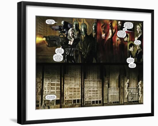 Zombies vs. Robots - Comic Page with Panels-Menton Matthews III-Framed Art Print