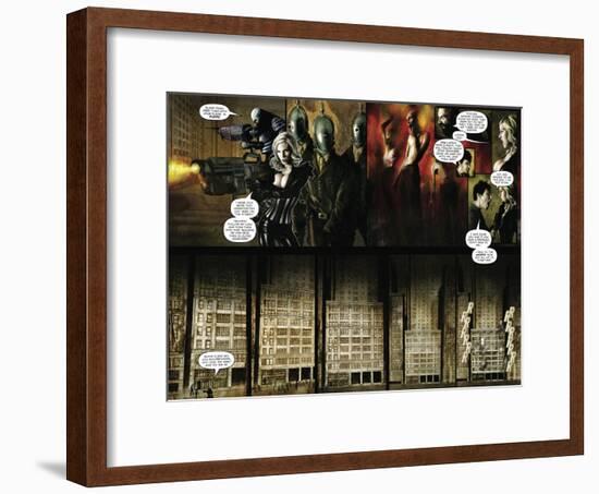 Zombies vs. Robots - Comic Page with Panels-Menton Matthews III-Framed Art Print