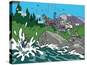 Zombies vs. Robots: No. 7 - Page Spread-James Kochalka-Stretched Canvas