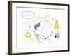 Zoo Alphabet - H, I, J, K, L M, N, O Letters-Lera Efremova-Framed Art Print