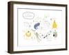 Zoo Alphabet - H, I, J, K, L M, N, O Letters-Lera Efremova-Framed Art Print