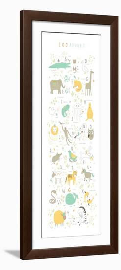 Zoo Alphabet with Funny Animals and Letters-Lera Efremova-Framed Art Print