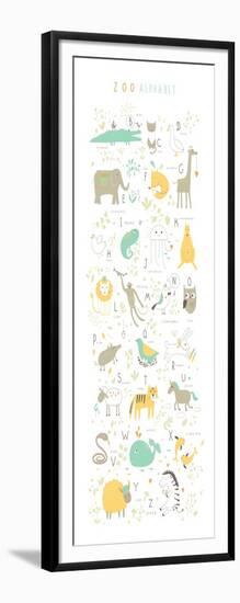 Zoo Alphabet with Funny Animals and Letters-Lera Efremova-Framed Art Print