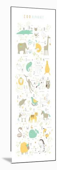 Zoo Alphabet with Funny Animals and Letters-Lera Efremova-Mounted Art Print