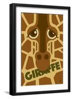 Zoo Faces - Giraffe-Lantern Press-Framed Art Print