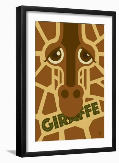 Zoo Faces - Giraffe-Lantern Press-Framed Art Print