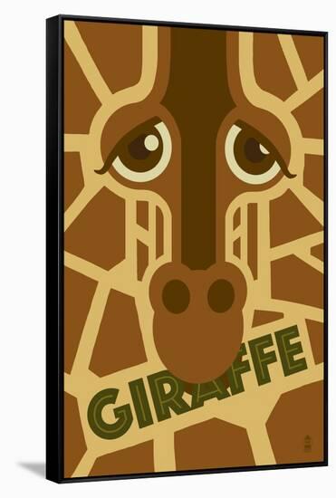 Zoo Faces - Giraffe-Lantern Press-Framed Stretched Canvas