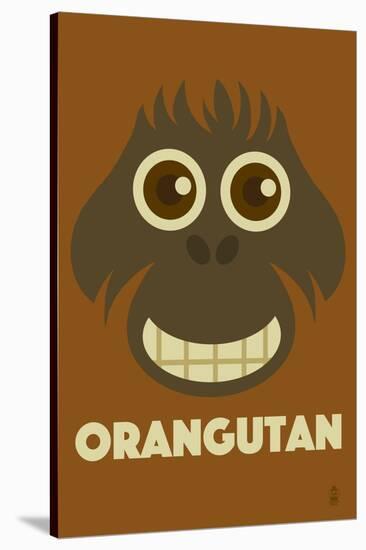 Zoo Faces - Orangutan-Lantern Press-Stretched Canvas