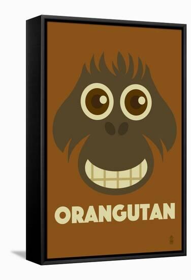 Zoo Faces - Orangutan-Lantern Press-Framed Stretched Canvas