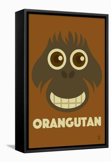 Zoo Faces - Orangutan-Lantern Press-Framed Stretched Canvas