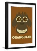 Zoo Faces - Orangutan-Lantern Press-Framed Art Print