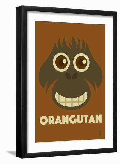 Zoo Faces - Orangutan-Lantern Press-Framed Art Print