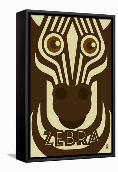 Zoo Faces - Zebra-Lantern Press-Framed Stretched Canvas