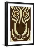 Zoo Faces - Zebra-Lantern Press-Framed Art Print