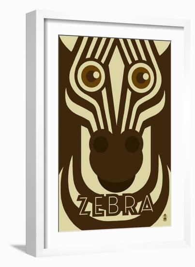 Zoo Faces - Zebra-Lantern Press-Framed Art Print