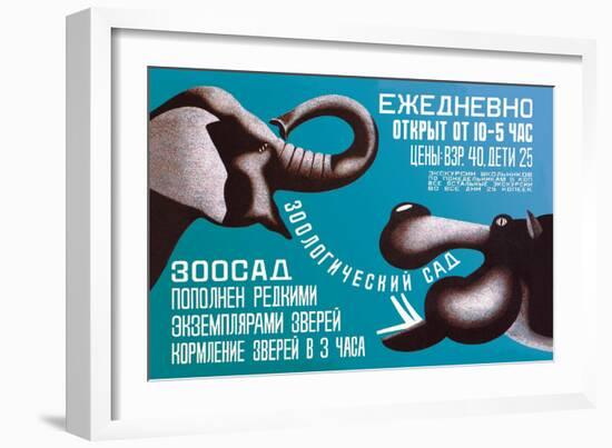 Zoo, Open Daily from 10 to 5-Dmitri Bulanov-Framed Art Print