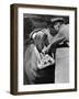 Zookeeper Rubbing a Hippotomus's Gums at the Brookfield Zoo-William Vandivert-Framed Photographic Print