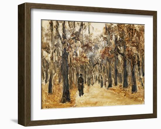 Zoological Gardens in Autumn with Figures Walking; Tiergarten Im Herbst Mit Spaziergangern-Max Liebermann-Framed Giclee Print