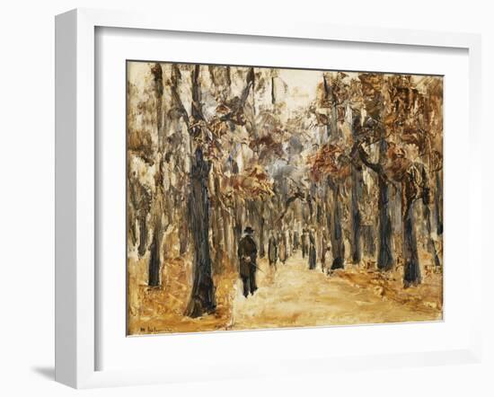 Zoological Gardens in Autumn with Figures Walking; Tiergarten Im Herbst Mit Spaziergangern-Max Liebermann-Framed Giclee Print