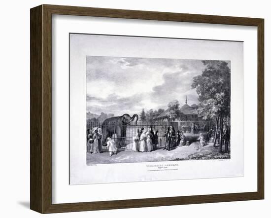 Zoological Gardens, Regent's Park, Marylebone, London, 1835-George Scharf-Framed Giclee Print