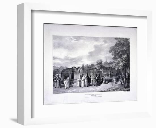 Zoological Gardens, Regent's Park, Marylebone, London, 1835-George Scharf-Framed Giclee Print