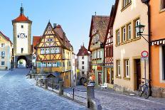 Old Street in Rothenburg Ob Der Tauber, Bavaria, Germany. Instagram Style Filter-Zoom-zoom-Photographic Print