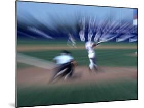 Zoomed View of Batter, Catcher and Umpire at Home Plate-null-Mounted Photographic Print