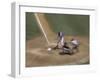 Zoomed View of Batter, Catcher and Umpire at Home Plate-null-Framed Photographic Print