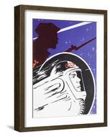 Zooming Soviet Cosmonaut Alongside a Revolutionary Soldier-null-Framed Giclee Print