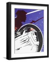 Zooming Soviet Cosmonaut Alongside a Revolutionary Soldier-null-Framed Giclee Print