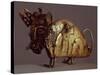 Zoomorphic Figurine in Molten Gold Lost Wax-null-Stretched Canvas