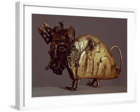 Zoomorphic Figurine in Molten Gold Lost Wax-null-Framed Giclee Print